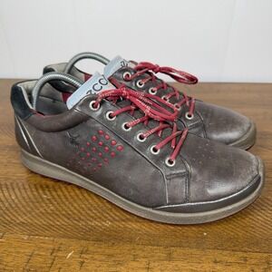 ECCO Shoes Mens 8.5 42 Brown Yak Leather Biom Hybrid 2 Hydromax Golf‎ Spikeless